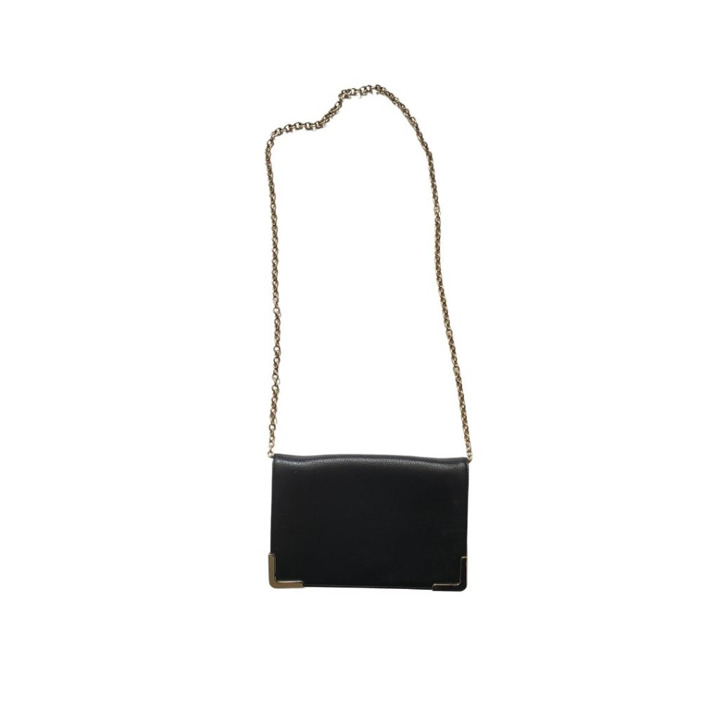 Halogen Black Leather Clutch Crossbody Bag/ Handbag